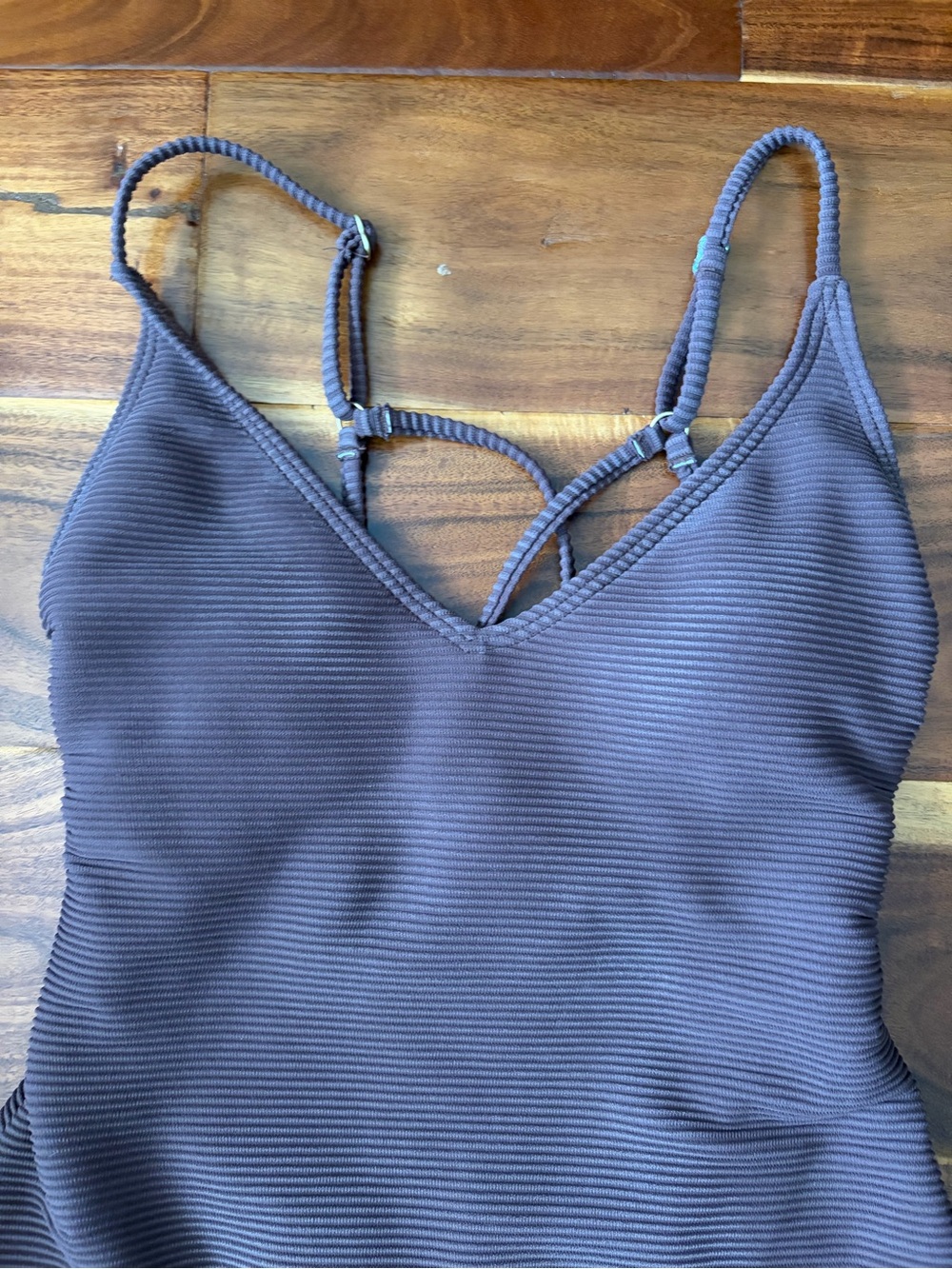 Billabong women’s One-Piece Swimsuit size Small brown ribbed - Picture 3 of 10